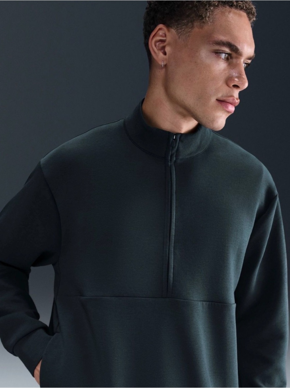 NWT Nike 24.7 ImpossiblySoft Dri-Fit Seaweed 1/2 Zip Pullover HQ6953-390 Size XL